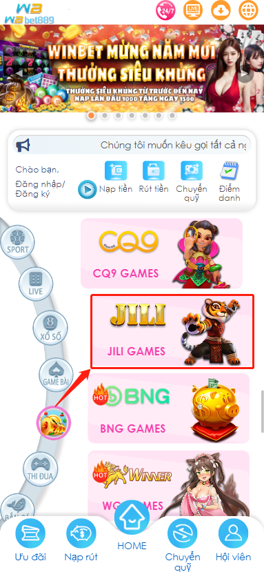 Jili Game slot Tất cả các Game nổ hũ uy tín đều có thể tìm thấy trên Winbet